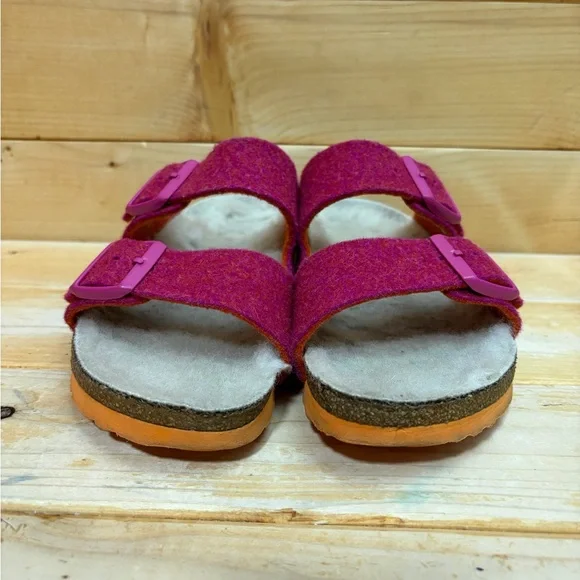 Birkenstock Arizona - Wool felt - shearling pink orange - Euro 37 - Picture 3 of 7
